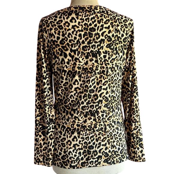 Womens Top Size Medium Cheetah Animal Print Office Siren Professional Retro Fun - Picture 4 of 7